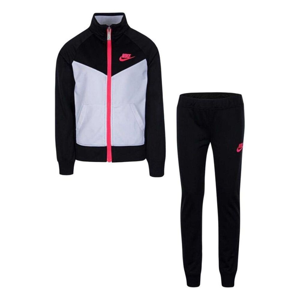 Nike Girls NSW Tracksuit Set / Black/White/Pink
